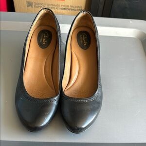 Clarks Women's Black Leather Shoes